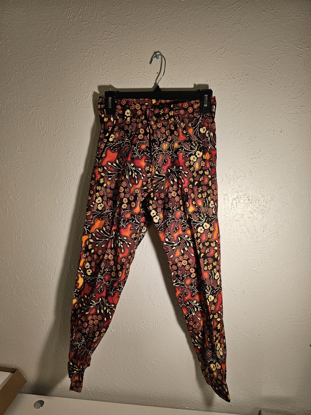 Afrocentric Ankara Wax Print High Rise Tapered Pants Boho Retro Floral - 26 W